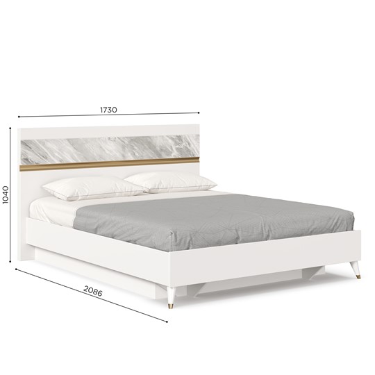 Спальная кровать 1600 Айла ЛД 688.110.000 с подъемным механизмом, Белый/Статуарио, исполнение 1 в Тюмени - изображение 6