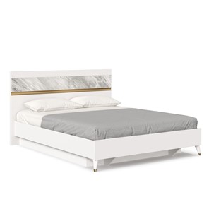 Спальная кровать 1600 Айла ЛД 688.110.000 с подъемным механизмом, Белый/Статуарио, исполнение 1 в Ишиме