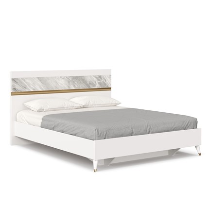 Кровать в спальню 1600 Айла ЛД 688.120.000 с основанием, Белый/Статуарио, исполнение 1 в Тюмени - изображение