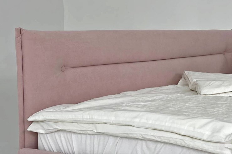 Кровать Альба 1.6, нежно-розовый (велюр) в Заводоуковске - изображение 3