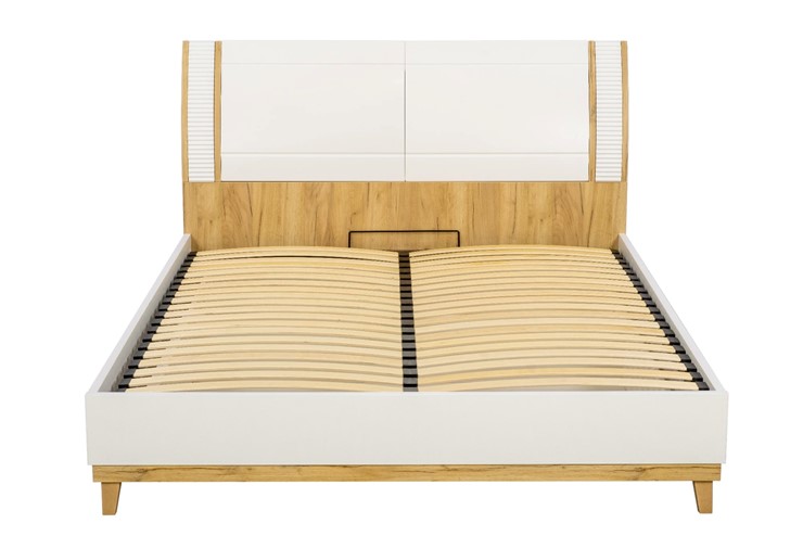 Кровать 2-спальная Бари 1600 с подъёмным механизмом Дуб Золотой/Белый ЛД 698.220 в Заводоуковске - изображение 9