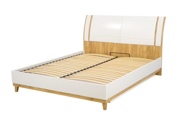 Кровать 2-спальная Бари 1600 с подъёмным механизмом Дуб Золотой/Белый ЛД 698.220 в Тюмени - изображение 11