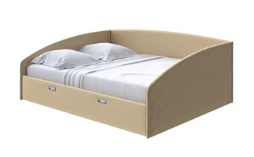 Кровать двуспальная Bono 160х200, Экокожа (Золотой перламутр) в Тюмени