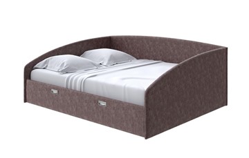 Кровать спальная Bono 160х200, Флок (Бентлей Кофейный) в Тюмени