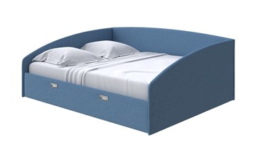 Кровать 2-спальная Bono 160х200, Искусственная шерсть (Лама Индиго) в Тюмени