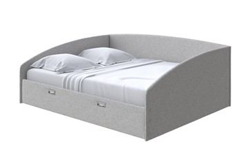 Кровать Bono 160х200, Искусственная шерсть (Лама Светло-серый) в Тюмени