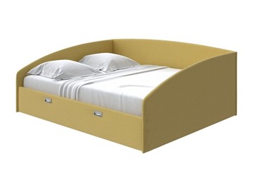 Кровать Bono 160х200, Рогожка (Firmino Канареечный) в Тюмени