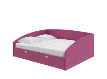 Кровать двуспальная Bono 160х200, Рогожка (Savana Berry) в Тюмени