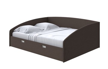 Кровать двуспальная Bono 160х200, Рогожка (Savana Chocolate) в Тюмени