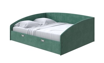 Кровать двуспальная Bono 160х200, Велюр (Casa Изумрудный) в Тюмени