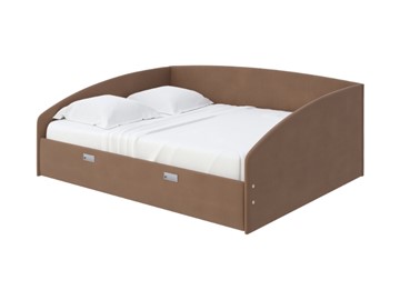 Кровать 2-спальная Bono 160х200, Велюр (Forest 514 Светло-коричневый) в Тюмени