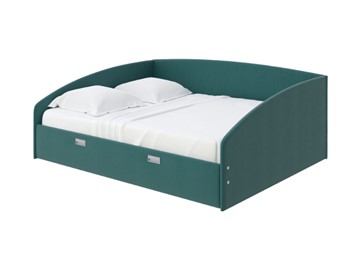 Двуспальная кровать Bono 160х200, Велюр (Forest 560 Морская волна) в Тюмени