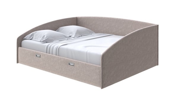 Кровать спальная Bono 160х200, Велюр (Gratta 2 Латте) в Тюмени - изображение