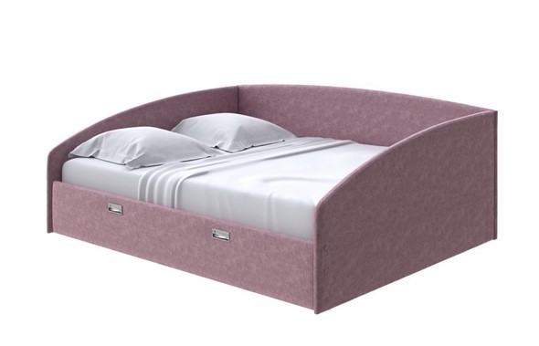 Кровать двуспальная Bono 160х200, Велюр (Gratta 6 Ягодный мусс) в Тюмени - изображение