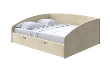 Кровать спальная Bono 160х200, Велюр (Лофти Айвори) в Тюмени