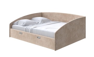 Кровать двуспальная Bono 160х200, Велюр (Лофти Бежевый) в Тюмени