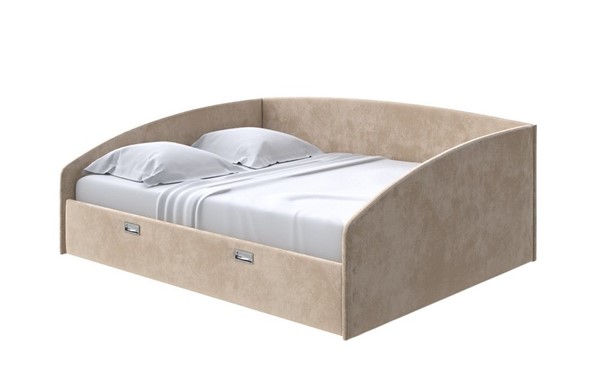 Кровать Bono 160х200, Велюр (Лофти Тауп) в Тюмени - изображение