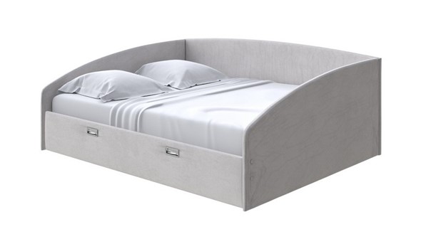 Кровать двуспальная Bono 160х200, Велюр (Ultra Серый камень) в Тюмени - изображение