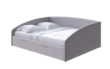 Кровать спальная Bono 180х200, Экокожа (Серебристый перламутр) в Тюмени