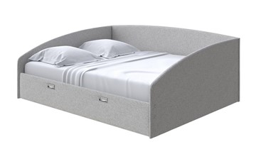 Кровать 2-спальная Bono 180х200, Искусственная шерсть (Лама Светло-серый) в Тюмени