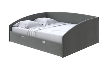 Кровать 2-спальная Bono 180х200, Велюр (Forest 520 Темно-серый) в Тюмени