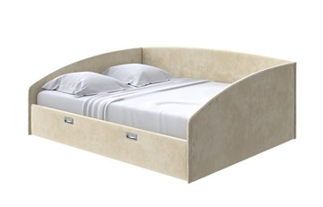 Кровать спальная Bono 180х200, Велюр (Лофти Айвори) в Тюмени