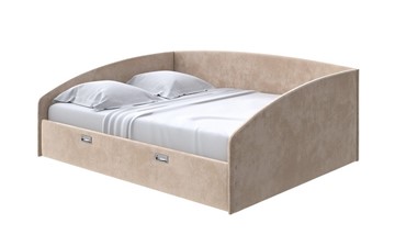 Кровать двуспальная Bono 180х200, Велюр (Лофти Бежевый) в Тюмени