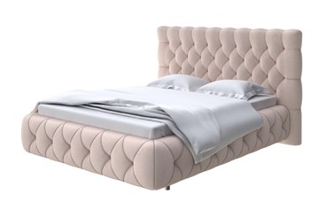 Двуспальная кровать Castello 140х200, Велюр (Scandi Cotton 4 Бежевый) в Тюмени