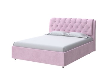 Кровать 2-спальная Chester 160х200, Велюр (Teddy Розовый фламинго) в Тюмени
