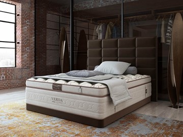 Спальная кровать Chocolate Compact/Basement 180х200, Микровелюр (Manhattan Лесной каштан) в Тюмени