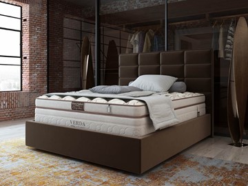 Кровать в спальню Chocolate Compact/Island M 160х200, Микровелюр (Manhattan Лесной каштан) в Тюмени