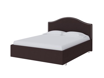 Кровать с мягкой спинкой Classic 160х200, Экокожа (Коричневый) в Тюмени