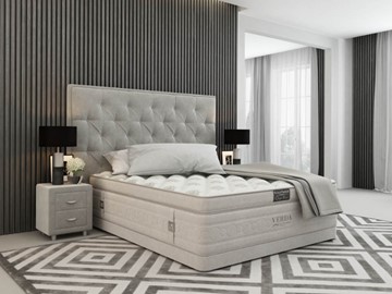 Кровать спальная Classic Compact/Basement 180х200, Флок (Велсофт Серый) в Тюмени