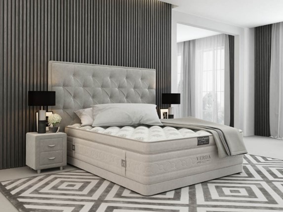 Кровать спальная Classic Compact/Basement 180х200, Флок (Велсофт Серый) в Тюмени - изображение