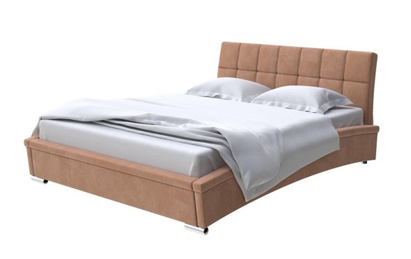 Двуспальная кровать Corso-1L 140x200, Микровелюр (Manhattan Брауни) в Заводоуковске - изображение