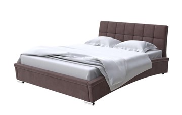 Кровать в спальню Corso-1L 160x200, Микровелюр (Manhattan Лесной каштан) в Тюмени