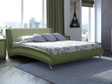 Кровать Corso-2 160х200, Экокожа (Олива и зеленое яблоко) в Тюмени