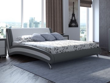 Кровать Corso-2 180х200, Экокожа (Серый с белым) в Тюмени