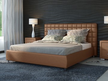 Кровать двуспальная Corso-3 160х200, Экокожа (Бронзовый перламутр) в Тюмени
