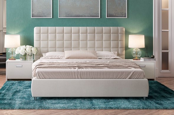 Кровать 2-спальная Corso-3 160х200, Искусственная шерсть (Лама Лён) в Тюмени - изображение