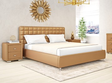 Кровать спальная Corso-3 200x200, Экокожа (Латунный перламутр) в Заводоуковске