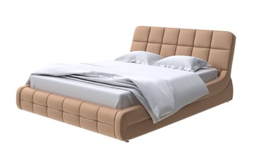 Кровать двуспальная Corso-6 140x200, Экокожа (Бронзовый перламутр) в Тюмени