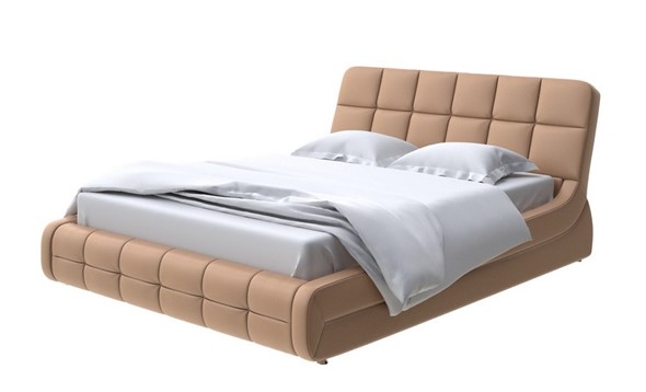 Кровать двуспальная Corso-6 140x200, Экокожа (Бронзовый перламутр) в Тюмени - изображение