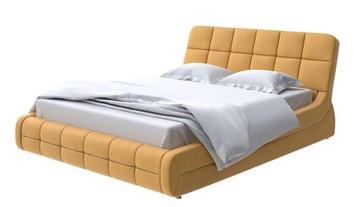 Кровать двуспальная Corso-6 140x200, Микрофибра (Diva Шафран) в Тюмени