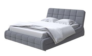 Кровать двуспальная Corso-6 140x200, Искусственная шерсть (Лама Темно-серый) в Тюмени