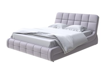 Кровать спальная Corso-6 160х200, Экокожа (Серебристый перламутр) в Тюмени