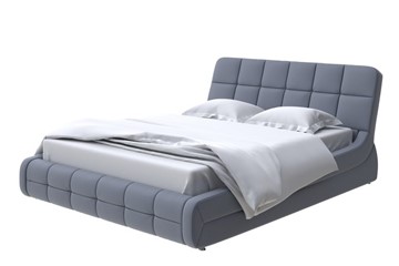 Кровать 2-спальная Corso-6 180х200, Экокожа (Темно-синий) в Тюмени