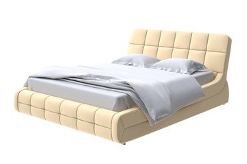 Кровать в спальню Corso-6 200х200, Экокожа (Айвори) в Тюмени