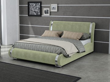 Спальная кровать Corso-8 160x200, Велюр (Лофти Олива) в Тюмени