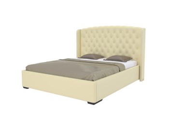 Кровать в спальню Dario Classic Lite 200x200, Экокожа (Айвори) в Тюмени